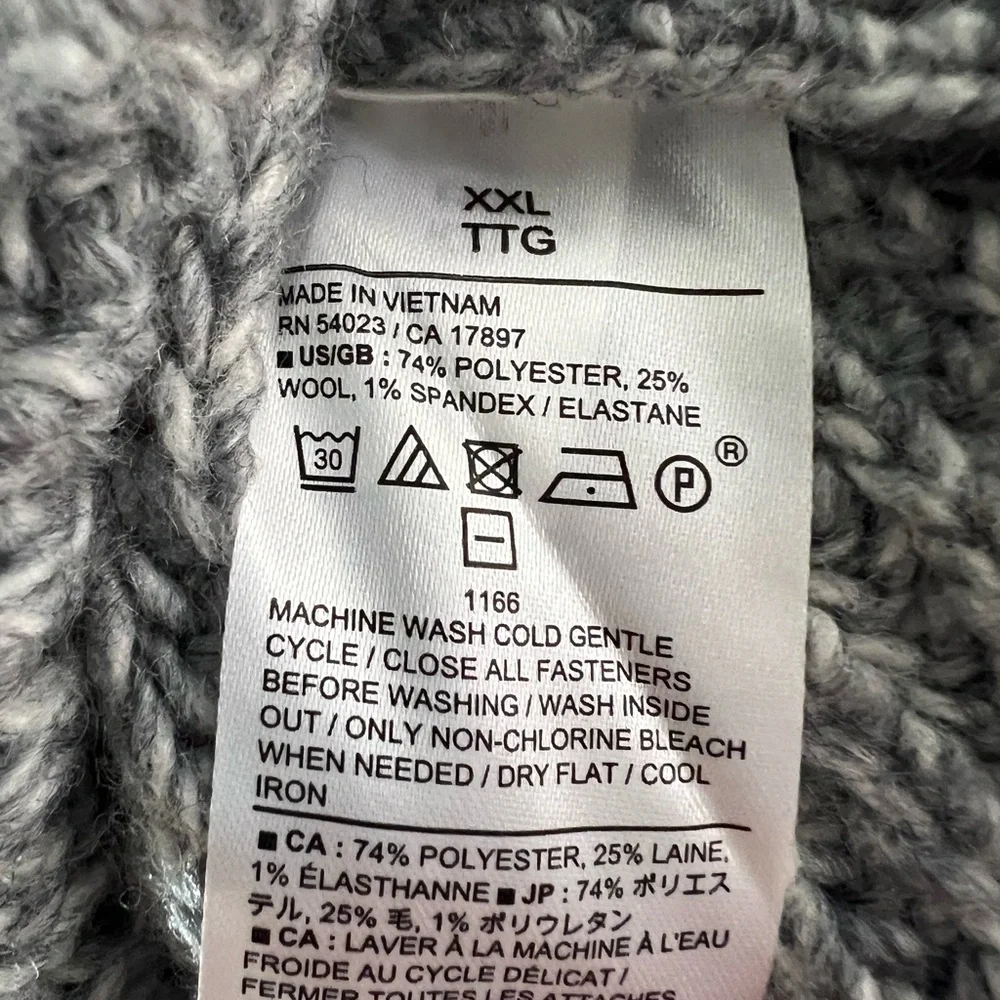 Banana Republic wool‎ quarter zip Gray Men's Sweater XXL